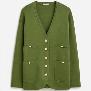 J. Crew Green Button-Up Women's Sweater Blazer size large
